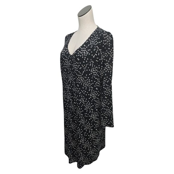 J. Jill Wearever Collection‎ Black and White Print Dress Size Large Long Sleeve - Picture 7 of 10